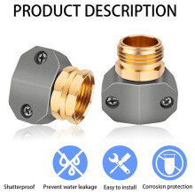 2set Garden Hose Repair Kit, Male and Female Hose End, Suitable for 3/4 Inch and 5/8 Inch Garden Hoses