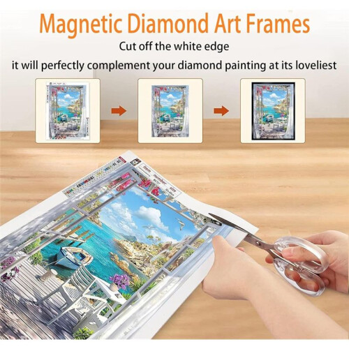 Moldura de Diamante para Arte 12x16 Polegadas - Pacote com 8 - Pintura de 30x40 cm Adequada para Quadros de 10x14 Polegadas, Molduras de Diamante 1