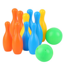 1Set Bowling Bal Speelgoed Met 10 Pins En Kleurrijke Ballen