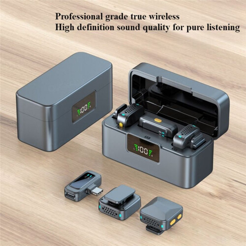 1-to-2 Lavalier Mic Type-C Interface + for  Interface Adapter for Live Streaming Mobile Phone BT Noise Cancelling 2
