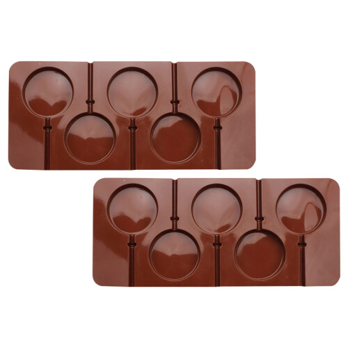2St Brown Silicone Lollyvorm Voor En Chocolade