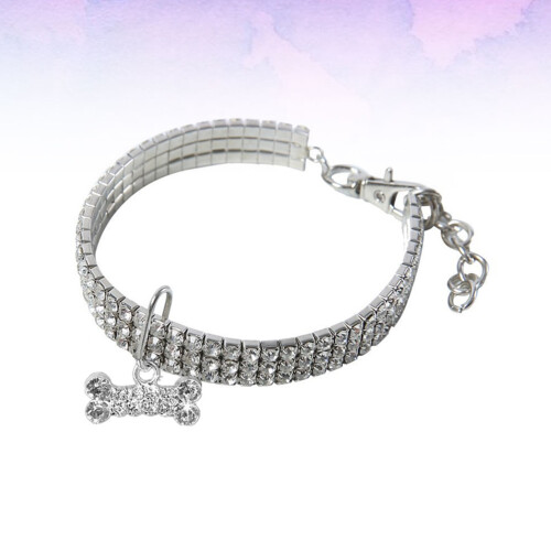 1St Wit Rhinestone Halsketting Hond Met Creatief Design