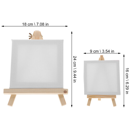 2St Mini Schildersezels Met Wit Canvas Voor Creatieve Hobby's 1