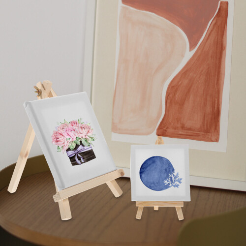 2St Mini Schildersezels Met Wit Canvas Voor Creatieve Hobby's 2