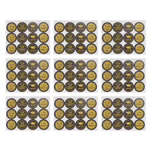 12St Zelfklevende Graduation Sluitstickers Goud Voor Feestdecoratie
