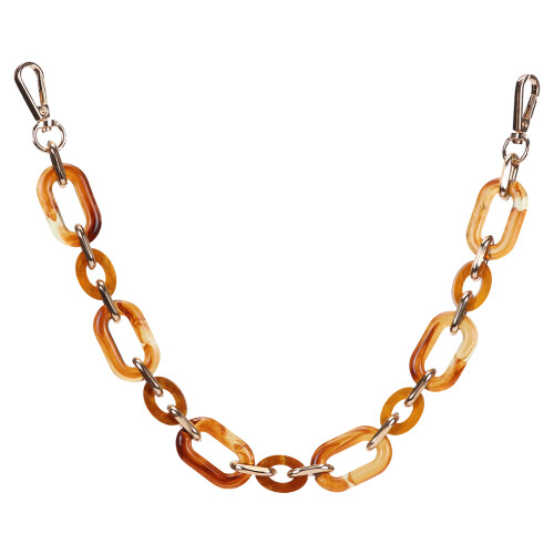 1Metal Purse Strap Chocolade Acryl Ketting Met