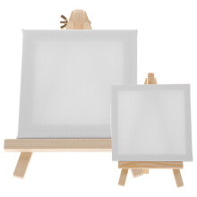 2St Mini Schildersezels Met Wit Canvas Voor Creatieve Hobby's