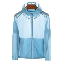 Blauwe Outdoor Jas Met Uv-Bescherming En Draagtas