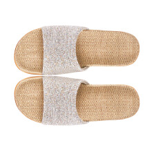 1Paar Comfortabele Flax Slippers Thuis Antislip Platform