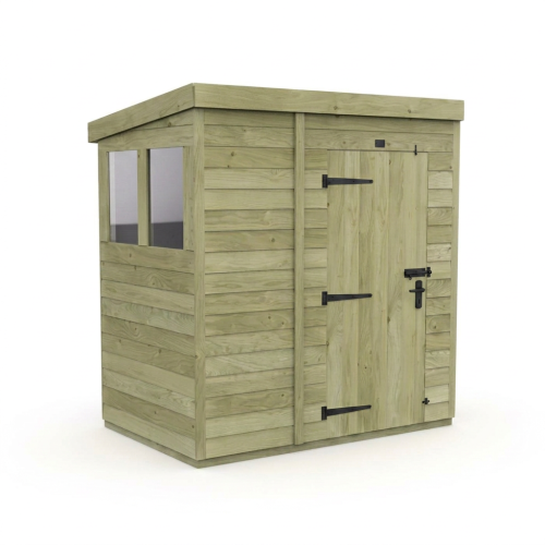6 x 4 Pent Shed Tanalised (Single Door, With Windows) 2