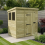 6 x 4 Pent Shed Tanalised (Single Door, With Windows) 1