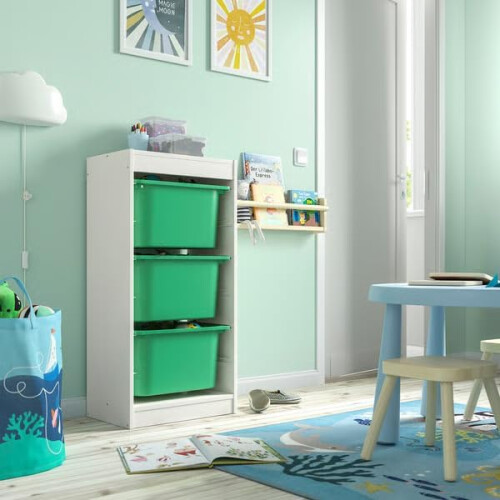 IKEA TROFAST Storage Unit with 3 Boxes 46x30x94cm