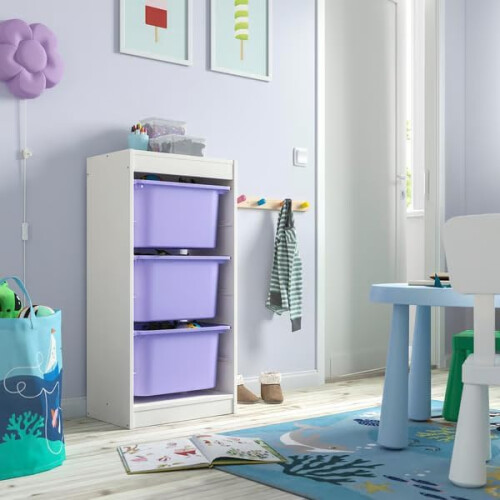 IKEA TROFAST Storage Unit with 3 Boxes 46x30x94cm