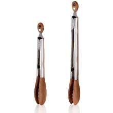 2-Pack Walnoothouten Tangen voor Koken, 12 & 9 Inch Houten Saladetangen voor Serveren, Roestvrijstalen Keukenbenodigdheden