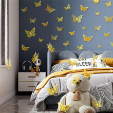 96 Peças de Decorações de Parede de Borboletas - Adesivos Metálicos 3D para Festas, Casamentos e Decoração de Quartos Dourados