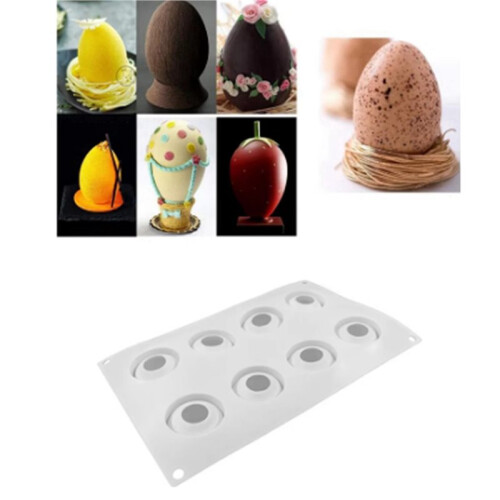 4X Easter Egg Silicone Mold Eight Holes Three-Dimensional Egg Shape Plaster Mold DIY Handmade Home Decoration for Easter 2