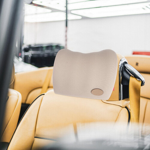 1X Auto Rug Beige Hoofdsteun Met Geheugenschuim 2