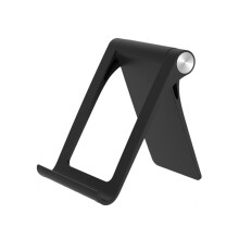1 Mobiel En Tablet Steun Zwart Inklapbaar Met Stijlvolle Afwerking