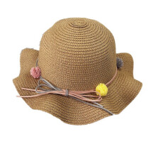 1Kids Beach Hat Kind Hoed Bamboe Stro Zonbescherming Khaki Comfort