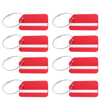 15St Aluminium Koffermarkeringsset Rood Met Naam En Kaart