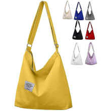 Sac hobo en toile pour femme, grand cabas en coton à bandoulière pour la plage, les voyages et le shopping
