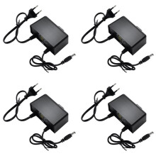 4X 12 V 2 A Wasserdichter Netzteiladapter, Regenfester Überwachungsadapter für Den Außenbereich für -Kamera, LED-Streifen-Umschaltung, EU-Stecker