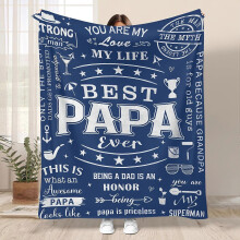 Couverture polaire douce avec le texte « Meilleur papa du monde », cadeau d'anniversaire ou de fête des pères pour homme, jeté de lit c
