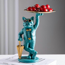 Statue de bouledogue utile, décoration polyvalente en résine, finition anti-décoloration pour la maison et le bureau