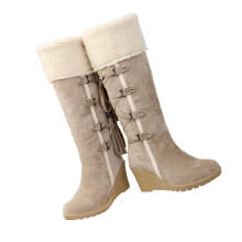 1Winter Shoes Vrouwen Beige Slippen En Trendy Kwast