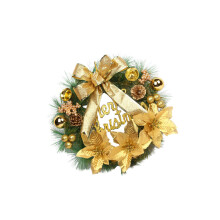 1Feestelijke Gouden Kerstkrans Met Realistische Dennen