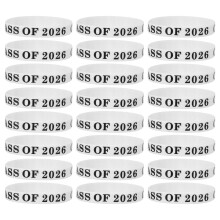 24St Witte Elastische Siliconen Armbanden Afstuderen Party Favor Set