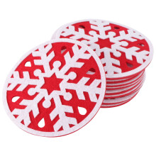 12St Onderzetters Ronde Kerst Thema Diverse Kleuren