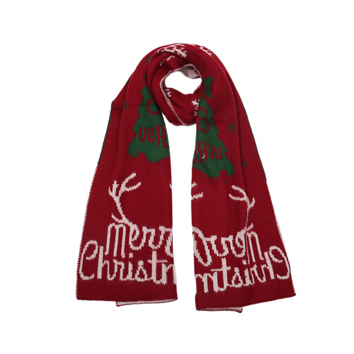1X Gebreide Kerst Sjaal Dames Grote Speelse Winterstijl