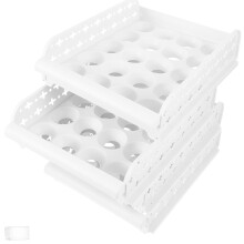30X Ruimtebesparende Eieropslagbox Wit