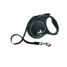 (M-5m, Black) Flexi Logo Dog Lead