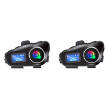 2X Interphone pour Casque de Moto Q58 Max IP65 Étanche Distance D'Interphone 500 Mètres Musique Mixte Multi-Scènes