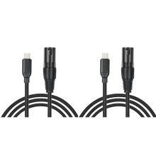 2X USB-C-auf-XLR-Kabel, 2 M Langer XLR-Stecker auf USB-C-Konverteradapter, Stereokabel für Verstärker, Lautsprecher, Mischpult Usw.