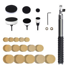 Woodworking Hand-Held Grinding Suit Aluminum Alloy Adjustable Grinding Disc Handle Polishing Manual Tools with Sandpaper
