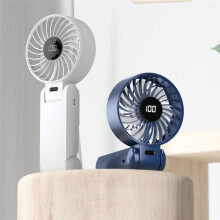 Ventilador de pescoço dobrável de alta velocidade, portátil, silencioso, com textura em ABS, ideal para uso interno e externo.