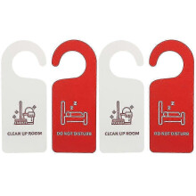 Set van 4 'Ruim de kamer op'-bordjes, 'Niet storen'-bordjes, dubbelzijdige deurhangers voor hotelkamers en gasten.
