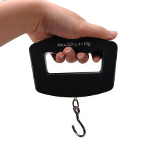 Digitale hangweegschaal voor bagage, 50 kg 10 g, draagbare handweegschaal met LED-display voor reizen en vissen