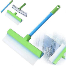 Recyclebare siliconen raamwisserset, raamreinigingsgereedschap met borstel, glasreiniger met siliconen wisser en microvezeldoekje