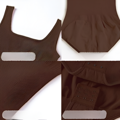 Women’s Shapewear Bodysuit with Spaghetti Straps Basic Casual Training Brown S — women's shaping bodysuits 2
