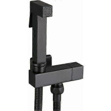 Toiletspoelset van zwart roestvrij staal, handdouche en wandgemonteerde bidetsproeier voor persoonlijke hygiëne, G1/2-aansluiting.