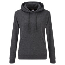 (L, Dark Heather Grey) Fruit of the Loom Womens/Ladies Classic Plain Hoodie