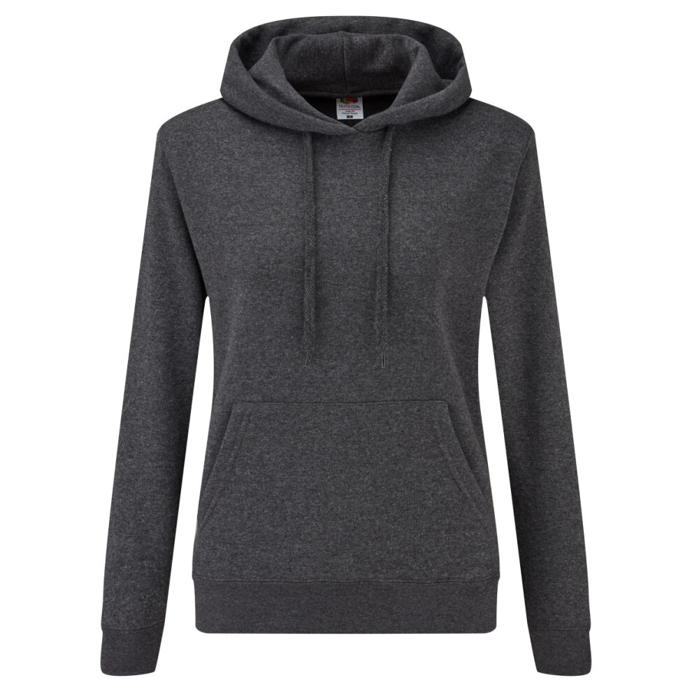 Fruit Of The Loom (L, Dark Heather Grey) Womens/Ladies Classic Plain Hoodie