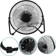 Ventilador de mesa compacto, preto, mini ventilador elétrico portátil para resfriamento, ideal para escritório e ambientes internos.