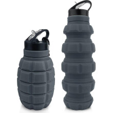 Faltbare 580-ml-Trinkflasche, BPA-freie, auslaufsichere Silikon-Wasserflasche, lebensmittelechte Sportflasche für Radfahren, Fitnessstu