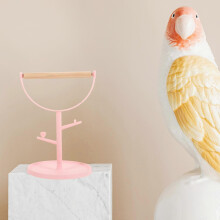 Tragbarer Vogeltrainingsständer mit Sitzstangen aus Kunststoff und Holz für Wellensittiche, leichter Vogelspielständer für Zuhause und