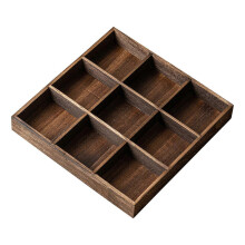 (Nine Gate) Rectangular Wooden Tray Modern Retro Chinese Tea Snack Fruit Serving Platter Festive Holiday Gatherings
